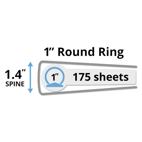 AVE27257 - Avery - Mini Size Durable Non-View Binder with Round Rings, 3 Rings, 1&quot; Capacity, 8.5 x 5.5, Black