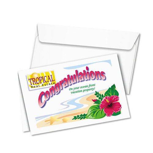 AVE3265 - Avery - Half-Fold Greeting Cards with Matching Envelopes, Inkjet, 85 lb, 5.5 x 8.5, Matte White, 1 Card/Sheet, 20 Sheets/Box