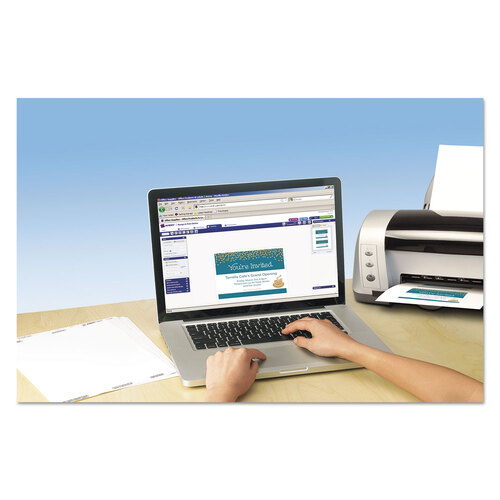AVE3379 - Avery - Note Cards with Matching Envelopes, Inkjet, 65lb, 4.25 x 5.5, Textured Uncoated White, 50 Cards, 2 Cards/Sheet, 25 Sheets/Box