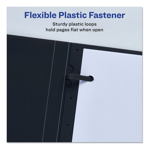 AVE47781 - Avery - Lay Flat View Report Cover, Flexible Fastener, 0.5&quot; Capacity, 8.5 x 11, Clear/Gray