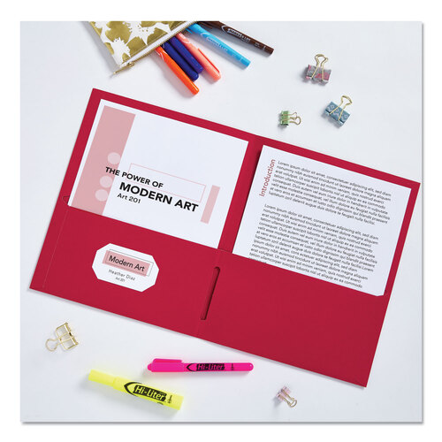 AVE47989 - Avery - Two-Pocket Folder, 40-Sheet Capacity, 11 x 8.5, Red, 25/Box
