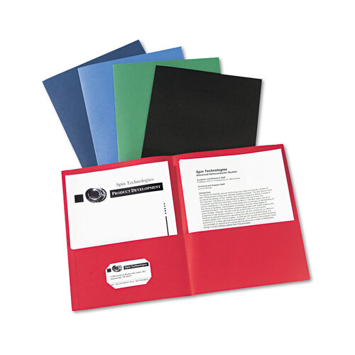 AVE47993 - Avery - Two-Pocket Folder, 40-Sheet Capacity, 11 x 8.5, Assorted Colors, 25/Box
