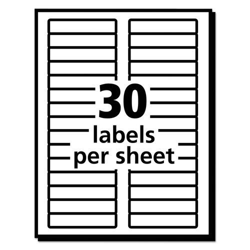 AVE48266 - Avery - EcoFriendly Permanent File Folder Labels, 0.66 x 3.44, White, 30/Sheet, 25 Sheets/Pack