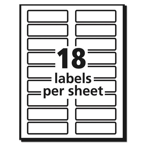 AVE5026 - Avery - Extra-Large TrueBlock File Folder Labels with Sure Feed Technology, 0.94 x 3.44, White, 18/Sheet, 25 Sheets/Pack