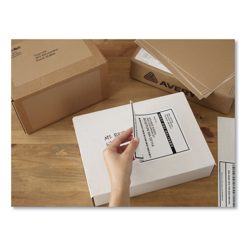 AVE5126 - Avery - Shipping Labels w/ TrueBlock Technology, Laser Printers, 5.5 x 8.5, White, 2/Sheet, 100 Sheets/Box