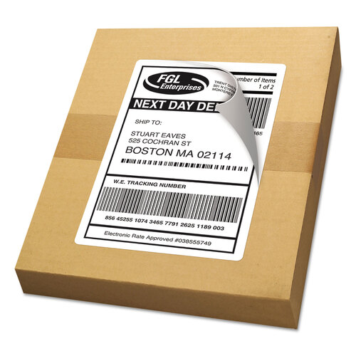 AVE5126 - Avery - Shipping Labels w/ TrueBlock Technology, Laser Printers, 5.5 x 8.5, White, 2/Sheet, 100 Sheets/Box