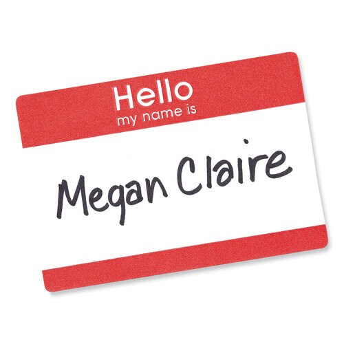 AVE5140 - Avery - Printable Self-Adhesive Name Badges, 2 1/3 x 3 3/8, Red &quot;Hello&quot;, 100/Pack