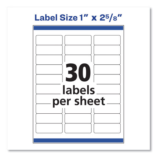 AVE5260 - Avery - Easy Peel White Address Labels w/ Sure Feed Technology, Laser Printers, 1 x 2.63, White, 30/Sheet, 25 Sheets/Pack