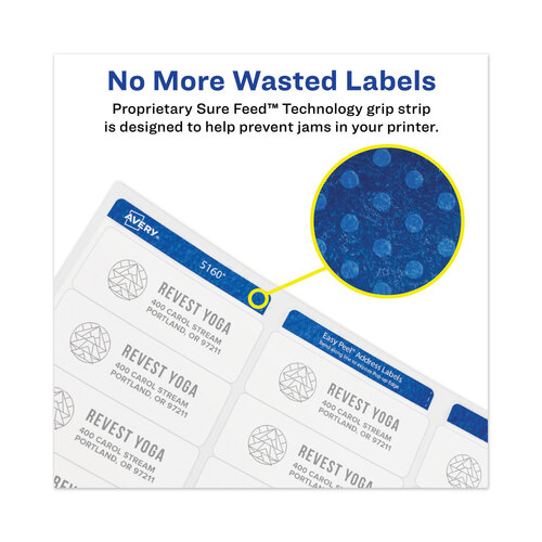 AVE5293 - Avery - Permanent Laser Print-to-the-Edge ID Labels w/SureFeed, 1.66&quot; dia, White, 600/PK