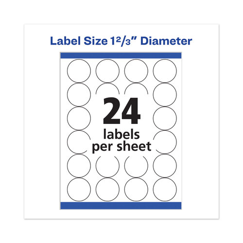AVE5293 - Avery - Permanent Laser Print-to-the-Edge ID Labels w/SureFeed, 1.66&quot; dia, White, 600/PK