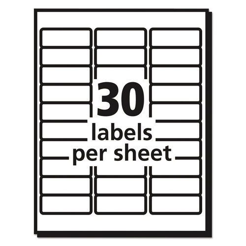 AVE5630 - Avery - Matte Clear Easy Peel Mailing Labels w/ Sure Feed Technology, Laser Printers, 1 x 2.63, Clear, 30/Sheet, 25 Sheets/Box