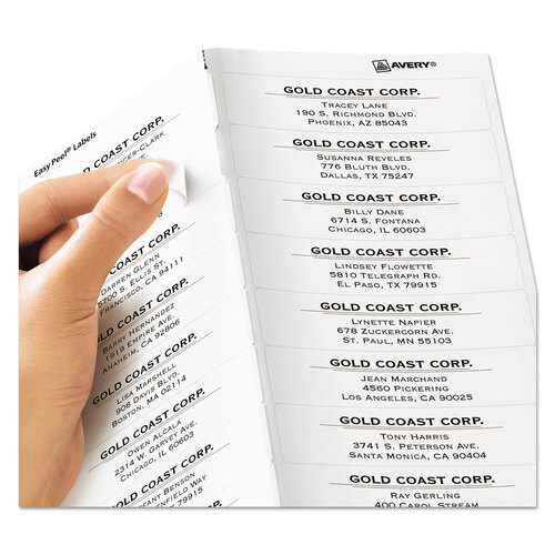 AVE5661 - Avery - Matte Clear Easy Peel Mailing Labels w/ Sure Feed Technology, Laser Printers, 1 x 4, Clear, 20/Sheet, 50 Sheets/Box