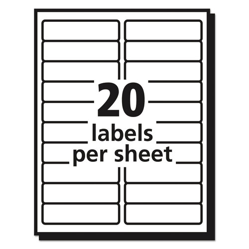 AVE5661 - Avery - Matte Clear Easy Peel Mailing Labels w/ Sure Feed Technology, Laser Printers, 1 x 4, Clear, 20/Sheet, 50 Sheets/Box