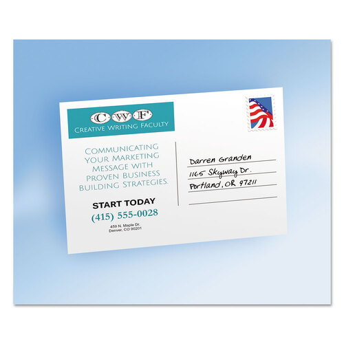 AVE5689 - Avery - Postcards for Laser Printers, 4 1/4 x 5 1/2, Uncoated White, 4/Sheet, 200/Box