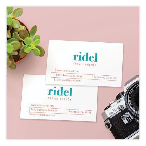 AVE5881 - Avery - Print-to-the-Edge Microperf Business Cards w/Sure Feed Technology, Color Laser, 2x3.5, White, 160 Cards, 8/Sheet,20 Sheets/PK
