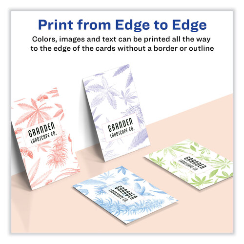 AVE5881 - Avery - Print-to-the-Edge Microperf Business Cards w/Sure Feed Technology, Color Laser, 2x3.5, White, 160 Cards, 8/Sheet,20 Sheets/PK