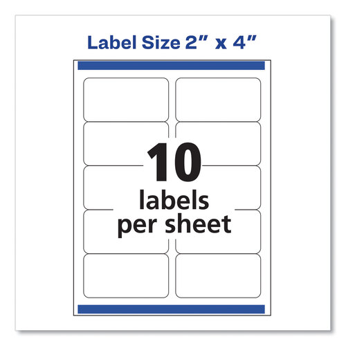 AVE5963 - Avery - Shipping Labels w/ TrueBlock Technology, Laser Printers, 2 x 4, White, 10/Sheet, 250 Sheets/Box