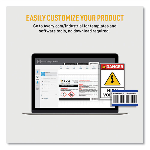 AVE61526 - Avery - PermaTrack Durable White Asset Tag Labels, Laser Printers, 0.75 x 2, White, 30/Sheet, 8 Sheets/Pack