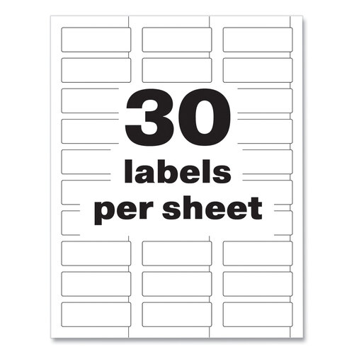 AVE61526 - Avery - PermaTrack Durable White Asset Tag Labels, Laser Printers, 0.75 x 2, White, 30/Sheet, 8 Sheets/Pack