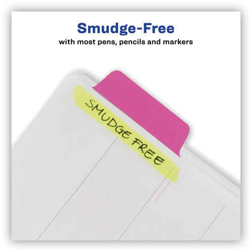 AVE74865 - Avery - Ultra Tabs Repositionable Tabs, Margin Tabs: 2.5&quot; x 1&quot;, 1/5-Cut, Assorted Neon Colors, 48/Pack