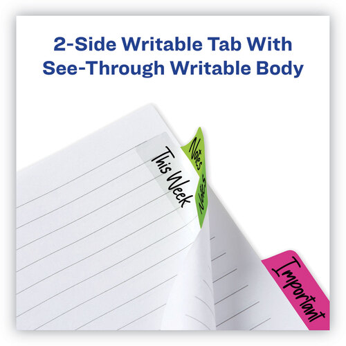 AVE74865 - Avery - Ultra Tabs Repositionable Tabs, Margin Tabs: 2.5&quot; x 1&quot;, 1/5-Cut, Assorted Neon Colors, 48/Pack