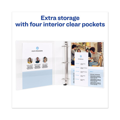 AVE79195 - Avery - Heavy-Duty View Binder with DuraHinge and One Touch EZD Rings, 3 Rings, 1.5&quot; Capacity, 11 x 8.5, White