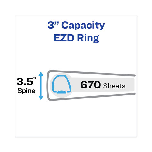 AVE79325 - Avery - Heavy-Duty View Binder with DuraHinge and Locking One Touch EZD Rings, 3 Rings, 3&quot; Capacity, 11 x 8.5, Red