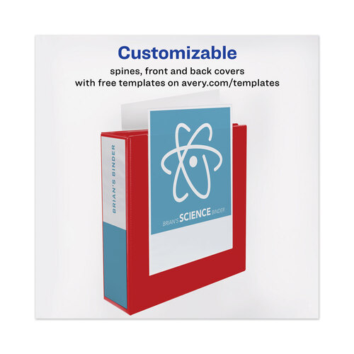 AVE79325 - Avery - Heavy-Duty View Binder with DuraHinge and Locking One Touch EZD Rings, 3 Rings, 3&quot; Capacity, 11 x 8.5, Red