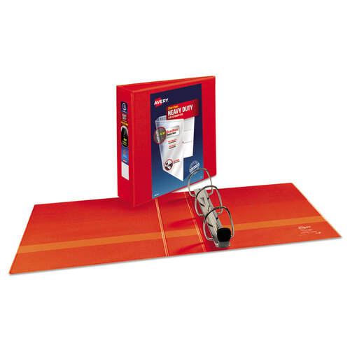 AVE79325 - Avery - Heavy-Duty View Binder with DuraHinge and Locking One Touch EZD Rings, 3 Rings, 3&quot; Capacity, 11 x 8.5, Red