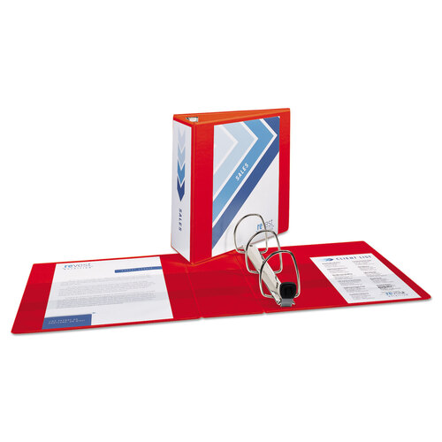 AVE79326 - Avery - Heavy-Duty View Binder with DuraHinge and Locking One Touch EZD Rings, 3 Rings, 4&quot; Capacity, 11 x 8.5, Red