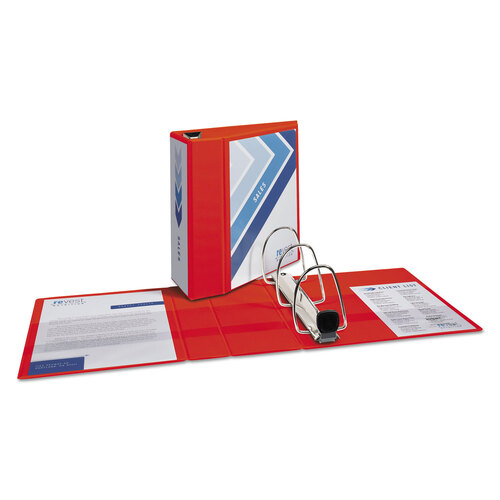 AVE79327 - Avery - Heavy-Duty View Binder with DuraHinge and Locking One Touch EZD Rings, 3 Rings, 5&quot; Capacity, 11 x 8.5, Red
