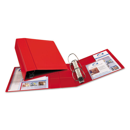 AVE79584 - Avery - Heavy-Duty Non-View Binder with DuraHinge and Locking One Touch EZD Rings, 3 Rings, 4&quot; Capacity, 11 x 8.5, Red