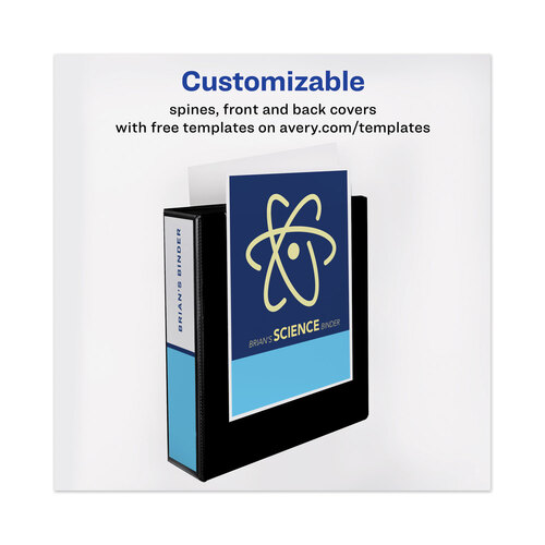 AVE79692 - Avery - Heavy-Duty View Binder with DuraHinge and One Touch EZD Rings, 3 Rings, 2&quot; Capacity, 11 x 8.5, Black