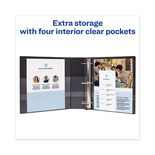 AVE79692 - Avery - Heavy-Duty View Binder with DuraHinge and One Touch EZD Rings, 3 Rings, 2&quot; Capacity, 11 x 8.5, Black