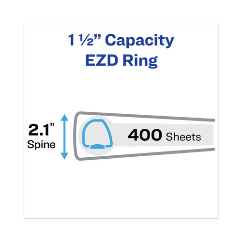 AVE79695 - Avery - Heavy-Duty View Binder with DuraHinge and One Touch EZD Rings, 3 Rings, 1.5&quot; Capacity, 11 x 8.5, Black