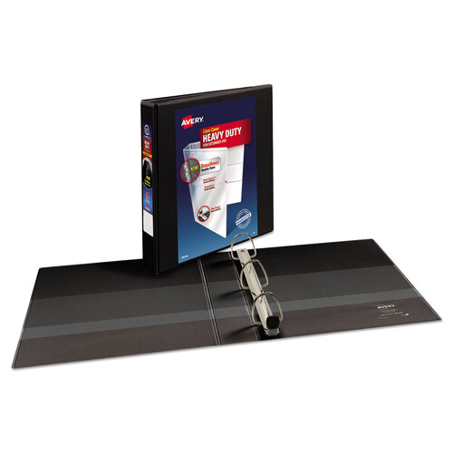 AVE79695 - Avery - Heavy-Duty View Binder with DuraHinge and One Touch EZD Rings, 3 Rings, 1.5&quot; Capacity, 11 x 8.5, Black
