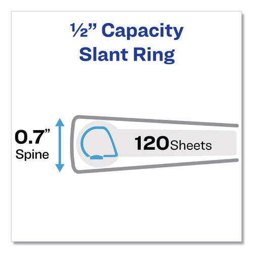 AVE79767 - Avery - Heavy-Duty View Binder with DuraHinge and One Touch Slant Rings, 3 Rings, 0.5&quot; Capacity, 11 x 8.5, White