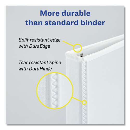 AVE79767 - Avery - Heavy-Duty View Binder with DuraHinge and One Touch Slant Rings, 3 Rings, 0.5&quot; Capacity, 11 x 8.5, White
