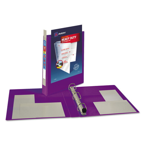 AVE79771 - Avery - Heavy-Duty View Binder with DuraHinge and One Touch EZD Rings, 3 Rings, 1&quot; Capacity, 11 x 8.5, Purple