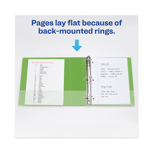 AVE79773 - Avery - Heavy-Duty View Binder with DuraHinge and One Touch EZD Rings, 3 Rings, 1.5&quot; Capacity, 11 x 8.5, Chartreuse