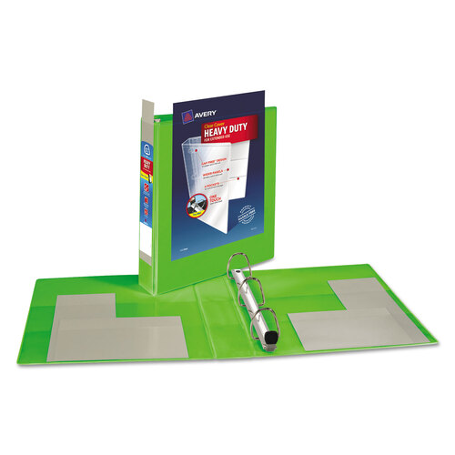 AVE79773 - Avery - Heavy-Duty View Binder with DuraHinge and One Touch EZD Rings, 3 Rings, 1.5&quot; Capacity, 11 x 8.5, Chartreuse