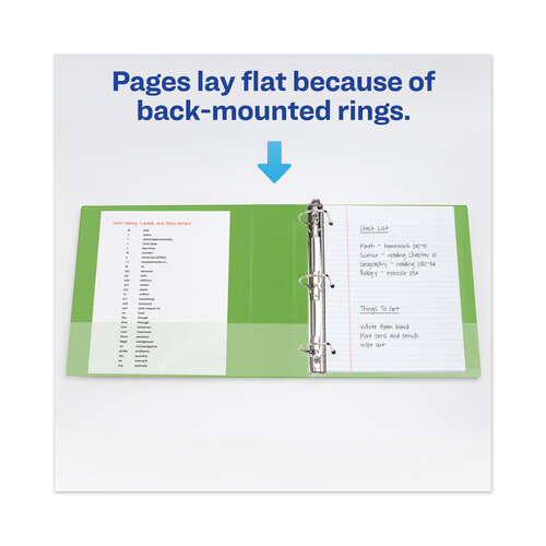 AVE79776 - Avery - Heavy-Duty View Binder with DuraHinge and One Touch EZD Rings, 3 Rings, 2&quot; Capacity, 11 x 8.5, Chartreuse