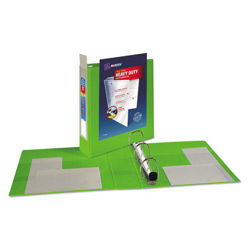 AVE79776 - Avery - Heavy-Duty View Binder with DuraHinge and One Touch EZD Rings, 3 Rings, 2&quot; Capacity, 11 x 8.5, Chartreuse