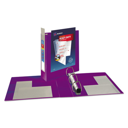 AVE79777 - Avery - Heavy-Duty View Binder with DuraHinge and One Touch EZD Rings, 3 Rings, 2&quot; Capacity, 11 x 8.5, Purple