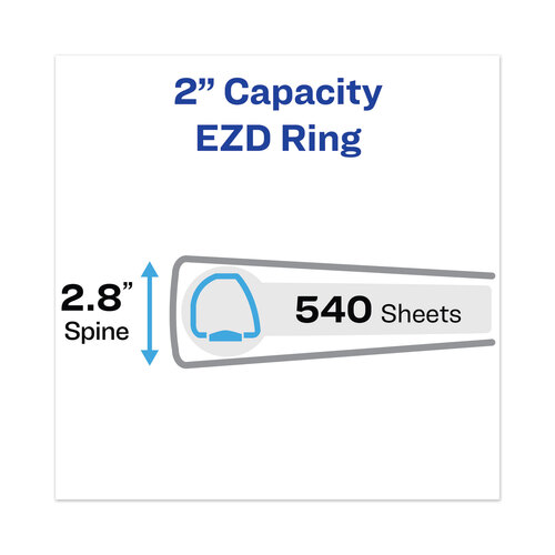 AVE79802 - Avery - Heavy-Duty View Binder with DuraHinge and One Touch EZD Rings, 3 Rings, 2&quot; Capacity, 11 x 8.5, Navy Blue