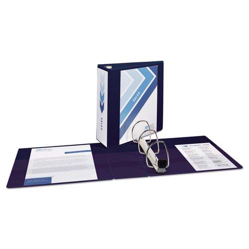 AVE79804 - Avery - Heavy-Duty View Binder with DuraHinge and Locking One Touch EZD Rings, 3 Rings, 4&quot; Capacity, 11 x 8.5, Navy Blue
