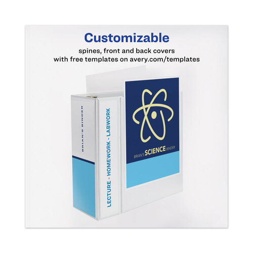 AVE79806 - Avery - Heavy-Duty View Binder with DuraHinge and Locking One Touch EZD Rings, 3 Rings, 5&quot; Capacity, 11 x 8.5, Navy Blue