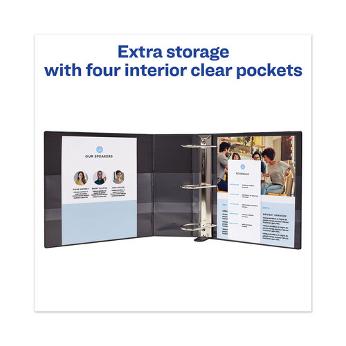 AVE79806 - Avery - Heavy-Duty View Binder with DuraHinge and Locking One Touch EZD Rings, 3 Rings, 5&quot; Capacity, 11 x 8.5, Navy Blue