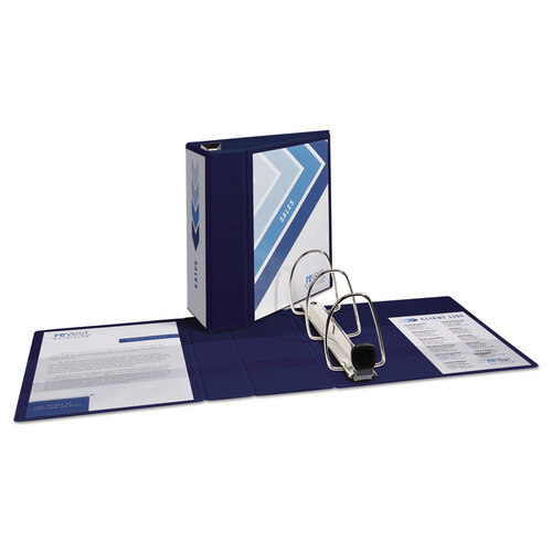 AVE79806 - Avery - Heavy-Duty View Binder with DuraHinge and Locking One Touch EZD Rings, 3 Rings, 5&quot; Capacity, 11 x 8.5, Navy Blue