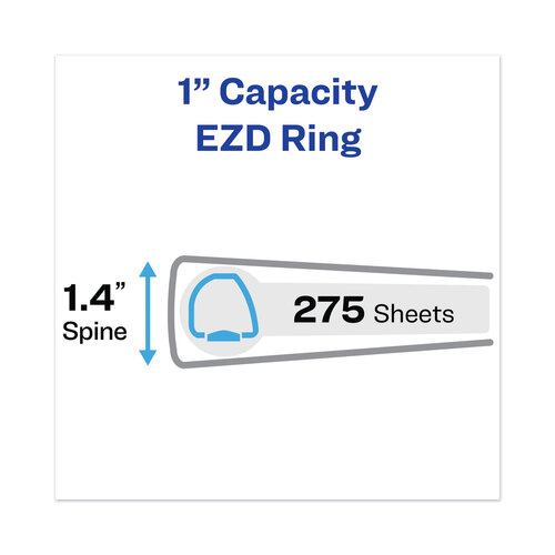 AVE79809 - Avery - Heavy-Duty View Binder with DuraHinge and One Touch EZD Rings, 3 Rings, 1&quot; Capacity, 11 x 8.5, Navy Blue